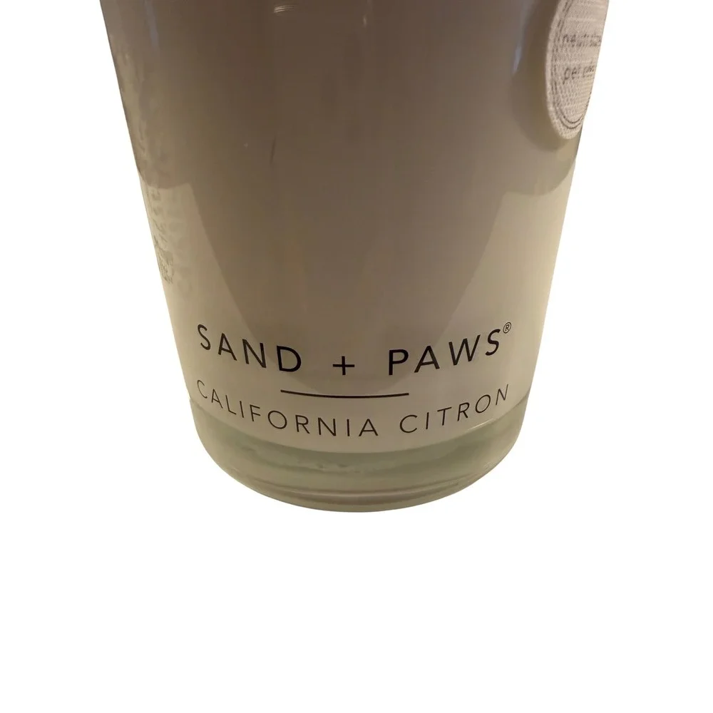 Sand + Paws California Citron Pet Odor Neutralizing‎ Candle with Wood Lid 11.5oz